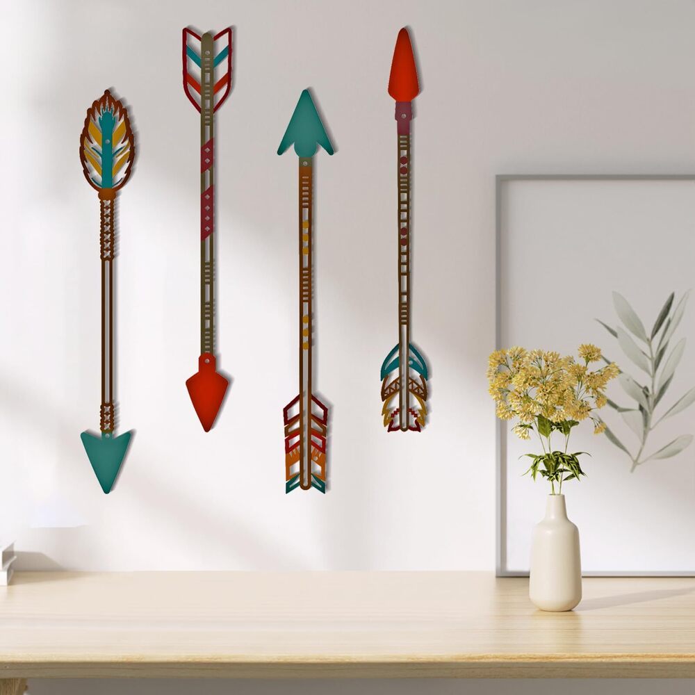 7264 Metal Arrow Wall Decor Native American Wall Art Farmhouse Rustic Style
